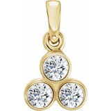 14K Yellow 1/5 CTW Natural Diamond Three-Stone Pendant
