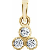 14K Yellow 1/10 CTW Natural Diamond Three-Stone Pendant