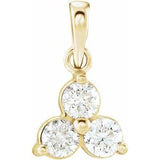 14K Yellow 1/3 CTW Natural Diamond Three-Stone Pendant