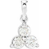 14K White 1/3 CTW Natural Diamond Three-Stone Pendant