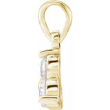 14K Yellow 1/2 CTW Natural Diamond Three-Stone Pendant