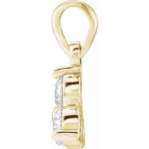 14K Yellow 1/2 CTW Natural Diamond Three-Stone Pendant