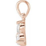 14K Rose 1/3 CTW Natural Diamond Three-Stone Pendant