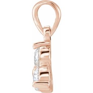 14K Rose 1/2 CTW Natural Diamond Three-Stone Pendant