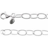 Sterling Silver 6 mm Knurled Cable 18" Chain