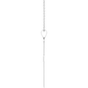 14K White .01 CT Natural Diamond Cross 18" Necklace