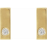 14K Yellow .06 CTW Natural Diamond Bar Earrings