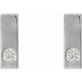 Sterling Silver .06 CTW Natural Diamond Bar Earrings