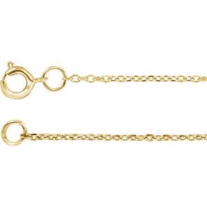 14K Yellow 1 mm Adjustable Diamond-Cut Cable 16-18" Chain