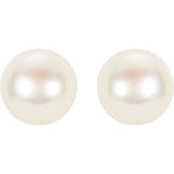14K Yellow Panache® Cultured White Freshwater Pearl Stud Earrings