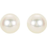 14K Yellow Panache® Cultured White Freshwater Pearl Stud Earrings