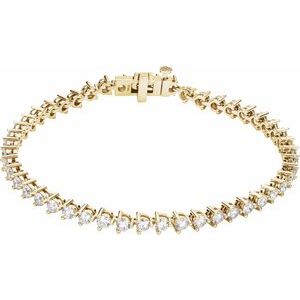 14K Yellow 4 3/4 CTW Lab-Grown Diamond Line 7 1/4" Bracelet