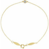 18K Yellow .08 CT Natural Diamond 7" Bracelet