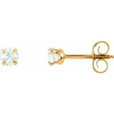 14K Yellow 3 mm Imitation White Cubic Zirconia Youth Stud Earrings