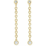 14K Yellow  1/5 CTW Natural Diamond Chain Dangle Earrings
