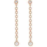 14K Rose  1/5 CTW Natural Diamond Chain Dangle Earrings