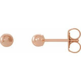 14K Rose 3 mm Ball Earrings