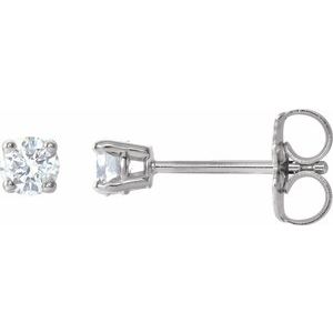 14K White 1/5 CTW Natural Diamond Earrings