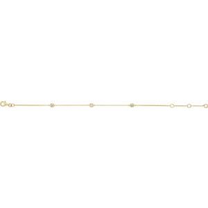 14K Yellow 1/6 CTW Natural Diamond Bezel-Set 3-Station 5 1/2-7" Bracelet