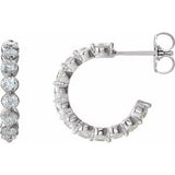 Platinum 1 3/8 CTW Natural Diamond 16.5 mm Hoop Earrings