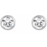 Titanium Imitation White Cubic Zirconia Inverness® Piercing Earrings