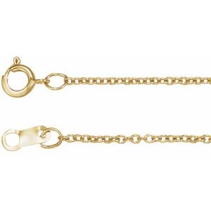 14K Yellow 1 mm Adjustable Cable 16-18"  Chain