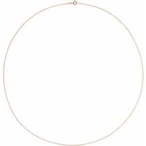 14K Rose 1 mm Adjustable Cable 16-18"  Chain