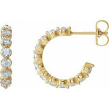 14K Yellow 1 3/8 CTW Natural Diamond 16.5 mm Hoop Earrings