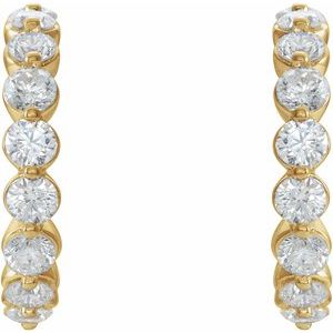 14K Yellow 1 3/8 CTW Natural Diamond 16.5 mm Hoop Earrings