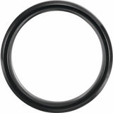 Black Titanium 8 mm Beveled-Edge Hawaiian Koa Wood Inlay Comfort-Fit Band Size 8