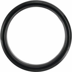 Black Titanium 8 mm Beveled-Edge Wood Inlay Comfort-Fit Band Size 7.5