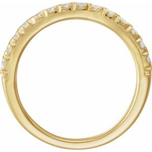 14K Yellow 1/2 CTW Natural Diamond French-Set Band