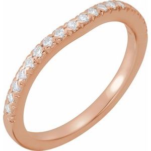 14K Rose 1/4 CTW Natural Diamond French-Set Band