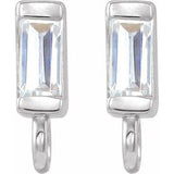 14K White 1/8 CT Natural Diamond Bezel-Set Earring Top
