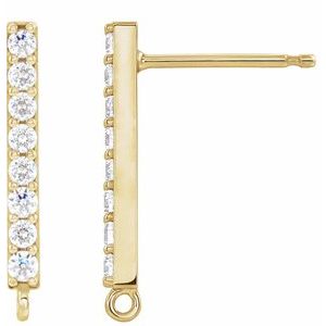 10K Yellow 1/10 CTW Natural Diamond Bar Earring Top