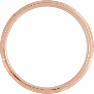 14K Rose/White/Rose 6 mm Beveled-Edge Comfort-Fit Flat Band Size 11