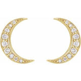 14K Yellow 1/10 CTW Natural Diamond Crescent Moon Earrings