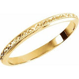 14K Yellow 2 mm Milgrain Geometric Band Size 5.5