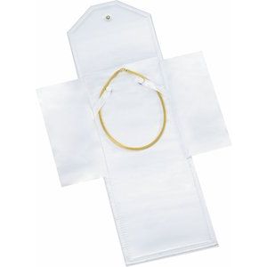 White Matte Leatherette Necklace/Pearl Folder - Fine Jewelry Folders for Necklaces - Customizable Jewelry Folder - Imprint Your Logo