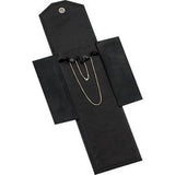 Black Matte Leatherette Necklace/Pearl Folder - Fine Jewelry Folders for Necklaces - Customizable Jewelry Folder - Imprint Your Logo