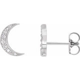 Platinum 1/10 CTW Natural Diamond Crescent Moon Earrings