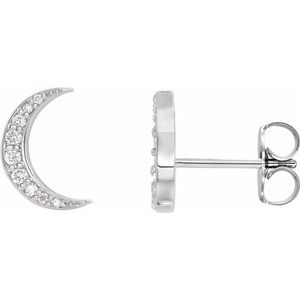 Platinum 1/10 CTW Natural Diamond Crescent Moon Earrings