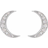 14K White 1/10 CTW Natural Diamond Crescent Moon Earrings