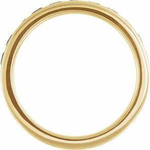 14K Yellow Natural Blue Sapphire & Natural Aquamarine Anniversary Band