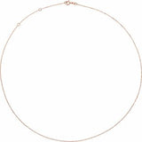 14K Rose 1 mm Adjustable Diamond-Cut Cable 16-18" Chain