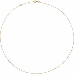 14K Yellow 1 mm Adjustable Diamond-Cut Cable 16-18" Chain