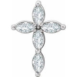 14K White 1/3 CTW Natural Diamond Cross Pendant