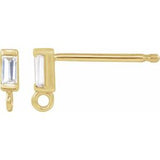14K Yellow .06 CT Natural Diamond Bezel-Set Earring Top