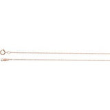10K Rose .85 mm Rope 20" Chain