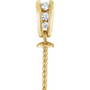 14K Yellow .07 CTW Natural Diamond Semi-Set Pendant for 12 mm Pearl